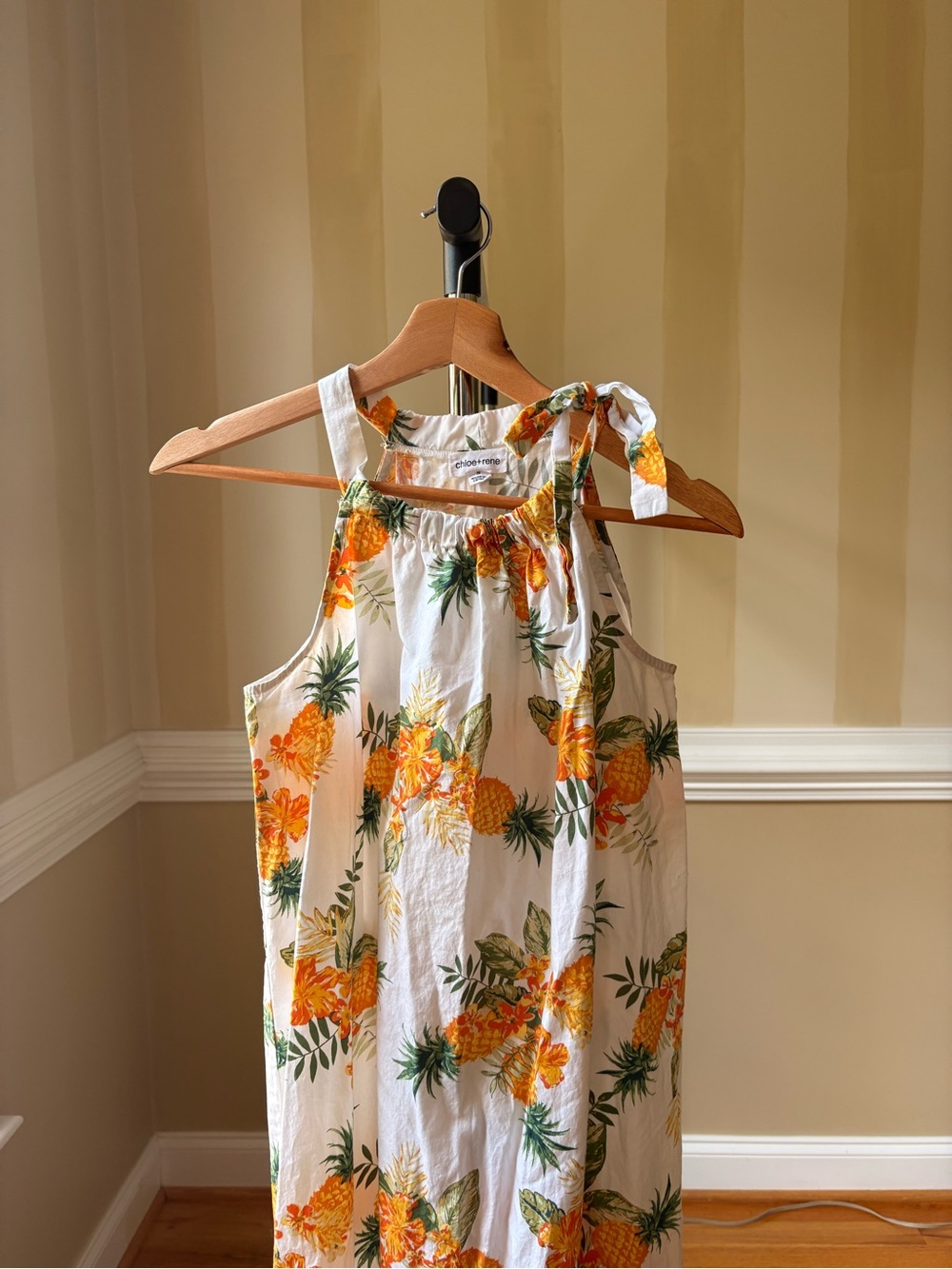 Women’s White Pineapple Print Maxi Dress